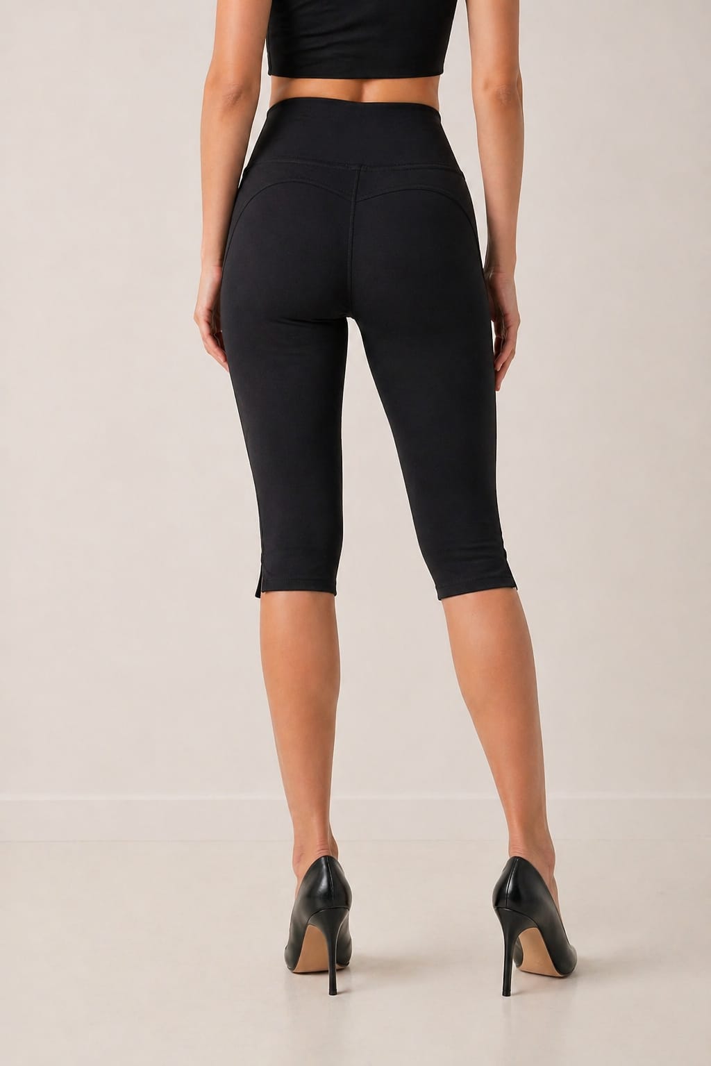 Leginsy Capri- czarne - obrazek 2