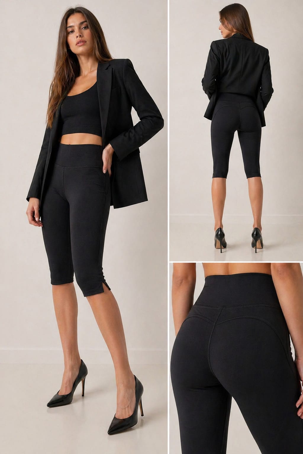 Leginsy Capri- czarne - obrazek 3