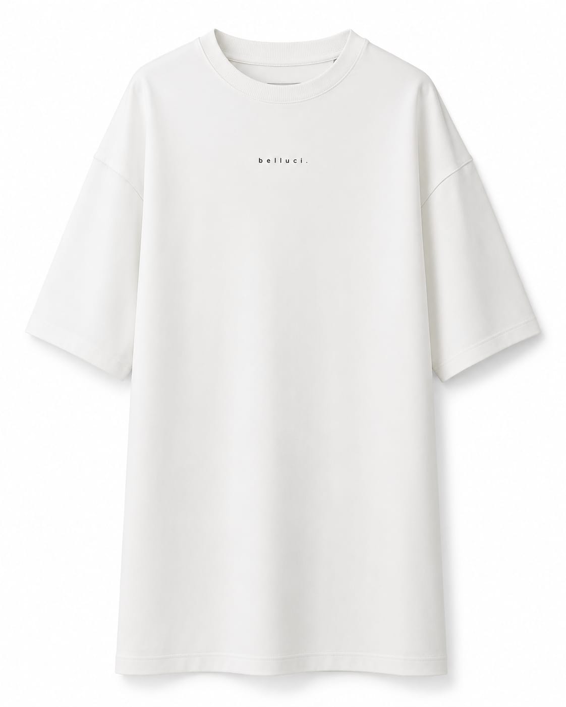 T-shirt long bawełniany oversize damski – biały - obrazek 2